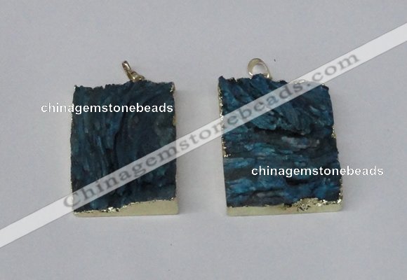 NGP2250 30*40mm - 40*45mm rectangle druzy agate gemstone pendants