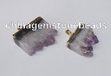 NGP2252 25*35mm - 35*40mm freeform druzy amethyst pendants