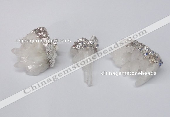 NGP2254 20*30mm - 25*35mm nuggets druzy quartz pendants