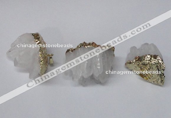 NGP2258 30*35mm - 35*40mm nuggets druzy quartz pendants