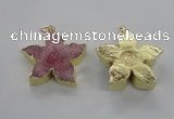 NGP2263 38*40mm - 42*45mm star druzy agate gemstone pendants