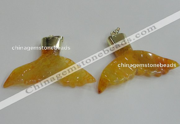 NGP2269 38*55mm - 40*60mm fishtail agate gemstone pendants