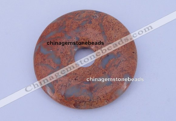 NGP227 7*50mm fashion serpentine jasper gemstone donut pendant