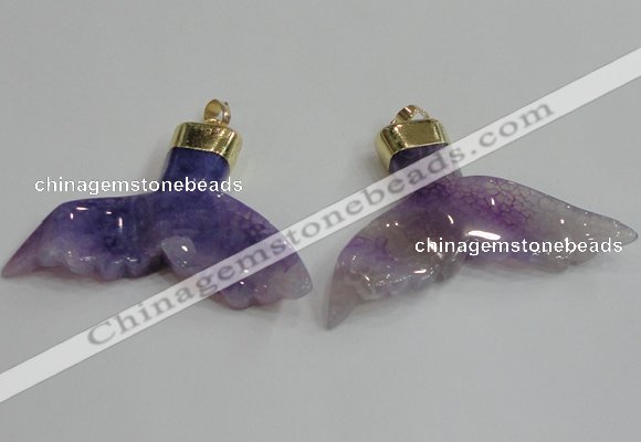 NGP2270 38*55mm - 40*60mm fishtail agate gemstone pendants