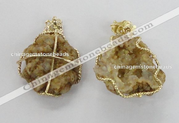 NGP2278 35*45mm - 45*50mm freeform druzy agate gemstone pendants