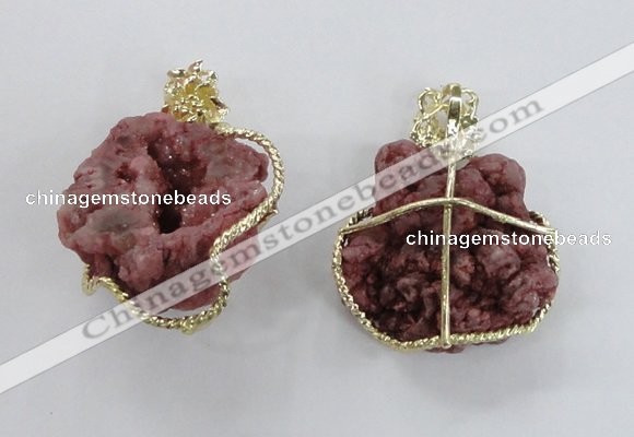 NGP2279 35*45mm - 45*50mm freeform druzy agate gemstone pendants