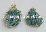 NGP2280 35*45mm - 45*50mm freeform druzy agate gemstone pendants