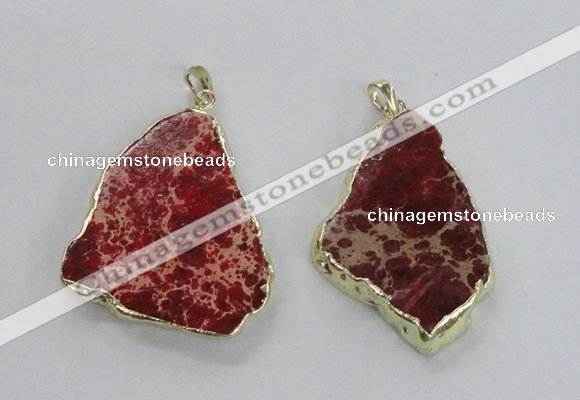 NGP2284 30*40mm - 40*50mm freeform sea sediment jasper pendants