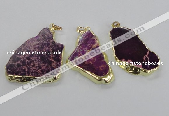 NGP2285 30*40mm - 40*50mm freeform sea sediment jasper pendants
