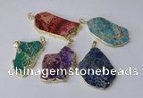 NGP2289 30*40mm - 40*50mm freeform sea sediment jasper pendants