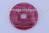 NGP229 7*50mm fashion dyed rhodochrosite gemstone donut pendant