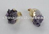 NGP2290 18*25mm - 22*30mm nuggets druzy amethyst pendants