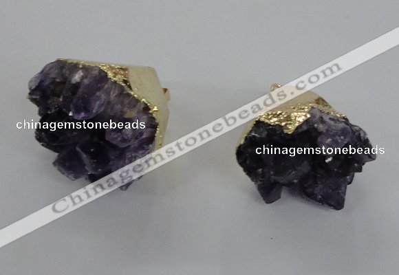 NGP2291 25*30mm - 30*35mm nuggets druzy amethyst pendants