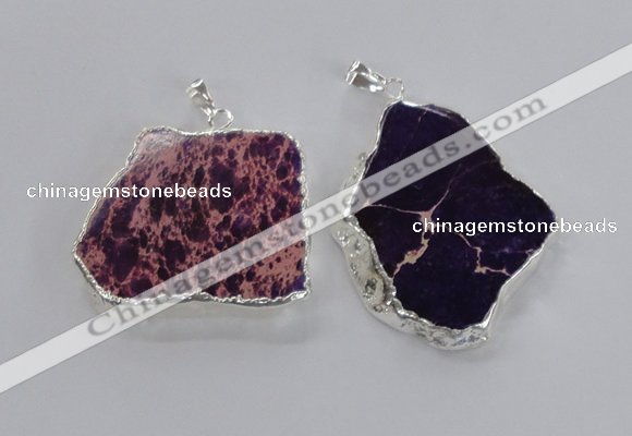 NGP2300 30*40mm - 40*50mm freeform sea sediment jasper pendants