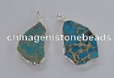 NGP2301 30*40mm - 40*50mm freeform sea sediment jasper pendants