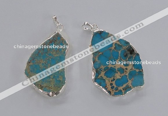 NGP2301 30*40mm - 40*50mm freeform sea sediment jasper pendants