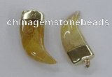 NGP2308 25*60mm - 28*65mm oxhorn agate gemstone pendants