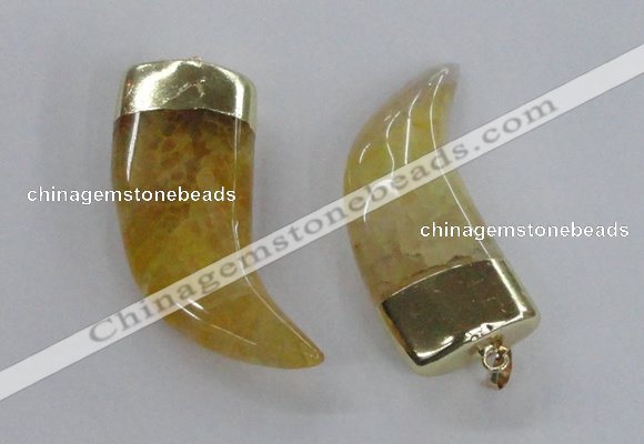 NGP2308 25*60mm - 28*65mm oxhorn agate gemstone pendants