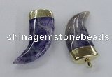 NGP2309 25*60mm - 28*65mm oxhorn agate gemstone pendants