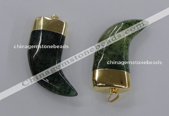 NGP2312 25*60mm - 28*65mm oxhorn agate gemstone pendants