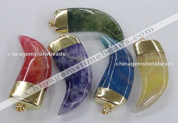 NGP2313 25*60mm - 28*65mm oxhorn agate gemstone pendants