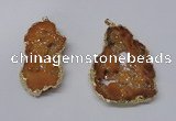 NGP2323 35*45mm - 45*55mm freeform plated druzy agate pendants