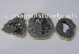 NGP2324 35*45mm - 45*55mm freeform plated druzy agate pendants