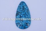 NGP233 30*60mm fashion dyed flower turquoise gemstone pendants