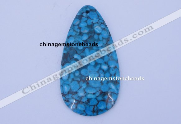 NGP233 30*60mm fashion dyed flower turquoise gemstone pendants