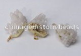 NGP2335 20*30mm - 25*35mm nuggets druzy quartz pendants