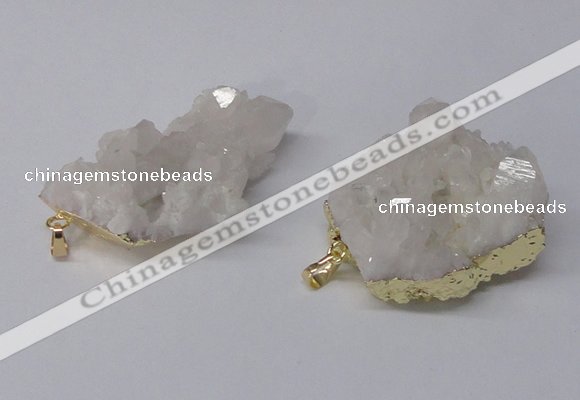 NGP2337 30*35mm - 35*40mm nuggets druzy quartz pendants