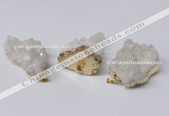 NGP2338 30*35mm - 35*40mm nuggets druzy quartz pendants