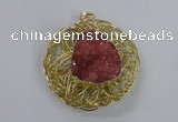 NGP2346 52mm - 55mm freeform druzy agate gemstone pendants