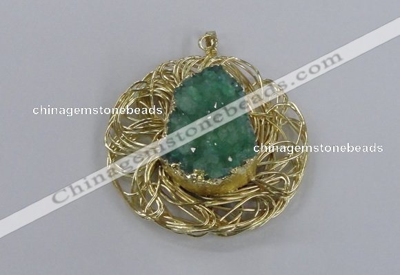 NGP2348 52mm - 55mm freeform druzy agate gemstone pendants