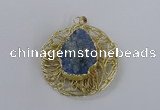 NGP2349 52mm - 55mm freeform druzy agate gemstone pendants