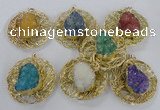 NGP2350 52mm - 55mm freeform druzy agate gemstone pendants