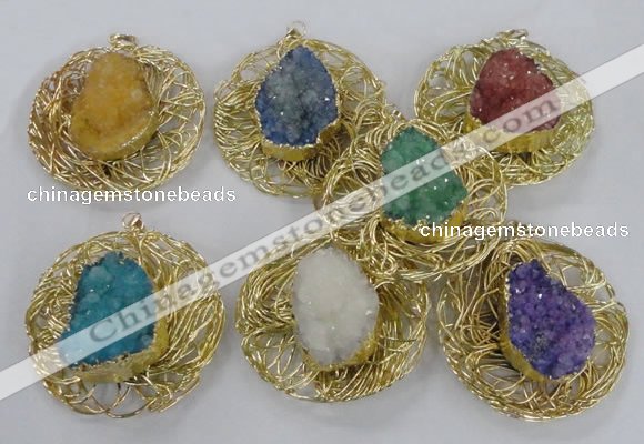 NGP2350 52mm - 55mm freeform druzy agate gemstone pendants