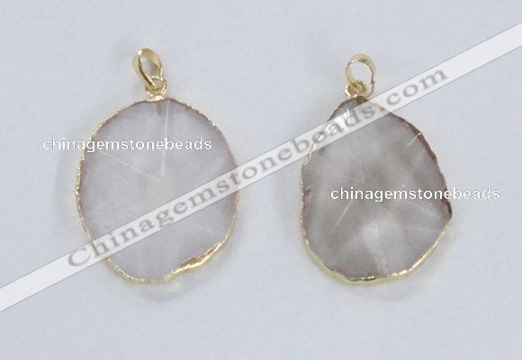 NGP2352 25*35mm - 35*45mm freeform quartz gemstone pendants