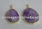 NGP2369 25*35mm - 35*45mm freefrom lavender amethyst pendants