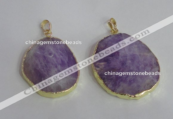 NGP2369 25*35mm - 35*45mm freefrom lavender amethyst pendants