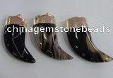 NGP2371 25*60mm - 28*65mm oxhorn agate gemstone pendants