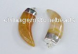 NGP2377 20*48mm - 22*50mm oxhorn agate gemstone pendants