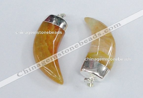 NGP2377 20*48mm - 22*50mm oxhorn agate gemstone pendants