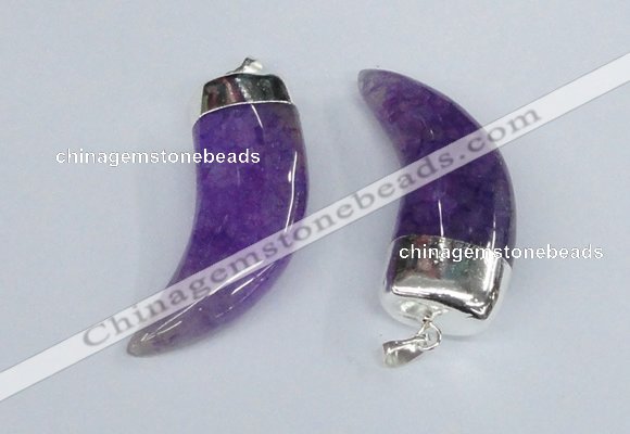 NGP2378 20*48mm - 22*50mm oxhorn agate gemstone pendants