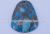 NGP238 37*47mm dyed golden turquoise & pyrite gemstone pendants