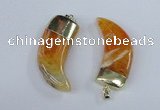 NGP2385 20*48mm - 22*50mm oxhorn agate gemstone pendants