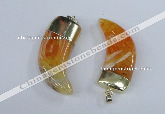 NGP2385 20*48mm - 22*50mm oxhorn agate gemstone pendants