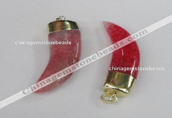 NGP2387 20*48mm - 22*50mm oxhorn agate gemstone pendants