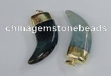 NGP2388 20*48mm - 22*50mm oxhorn agate gemstone pendants