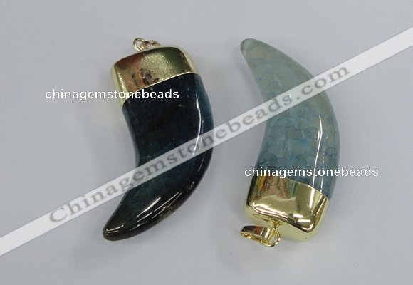 NGP2388 20*48mm - 22*50mm oxhorn agate gemstone pendants